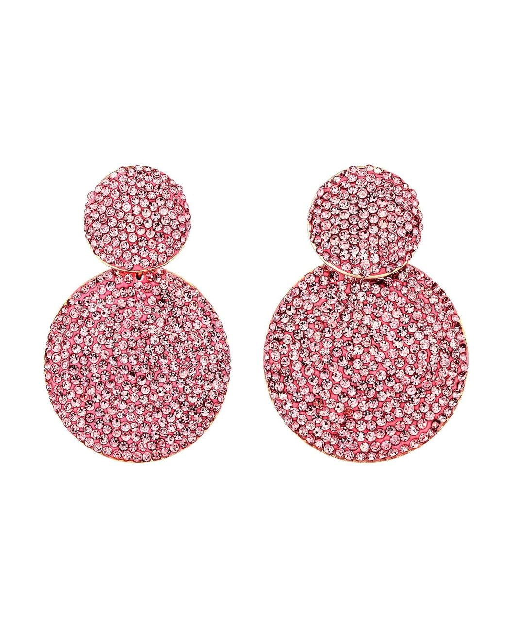 Crystals and Co Pink Baby Double Drop Earrings
