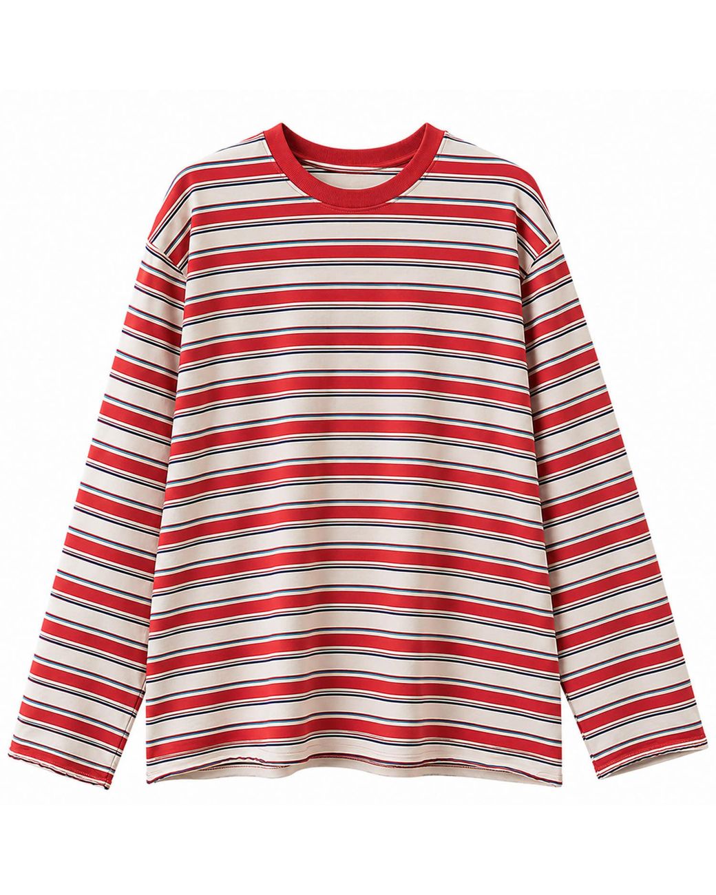 FRONT ROW SHOP Red Shapeable Stripe T-Shirt