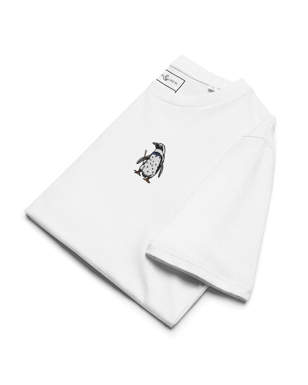 Anchor and Crew White Penguin Suit Actual Life Organic Cotton Embroidered T-Shirt