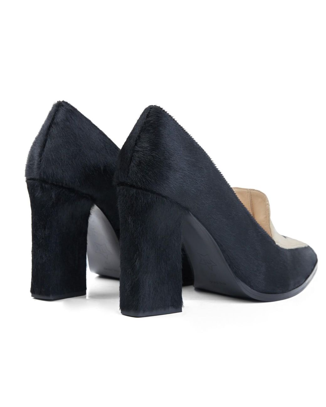 Rosamund Muir London Blue Neutrals Maria & Champagne Calf Hair With Star Loafers