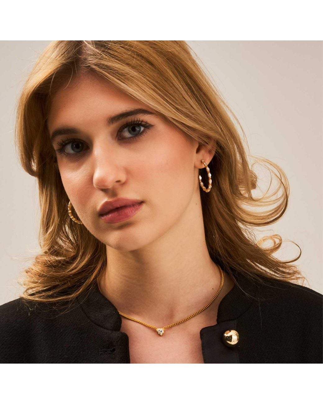 Moon London Metallic Epic Sparkling Medium Vermeil Hoops