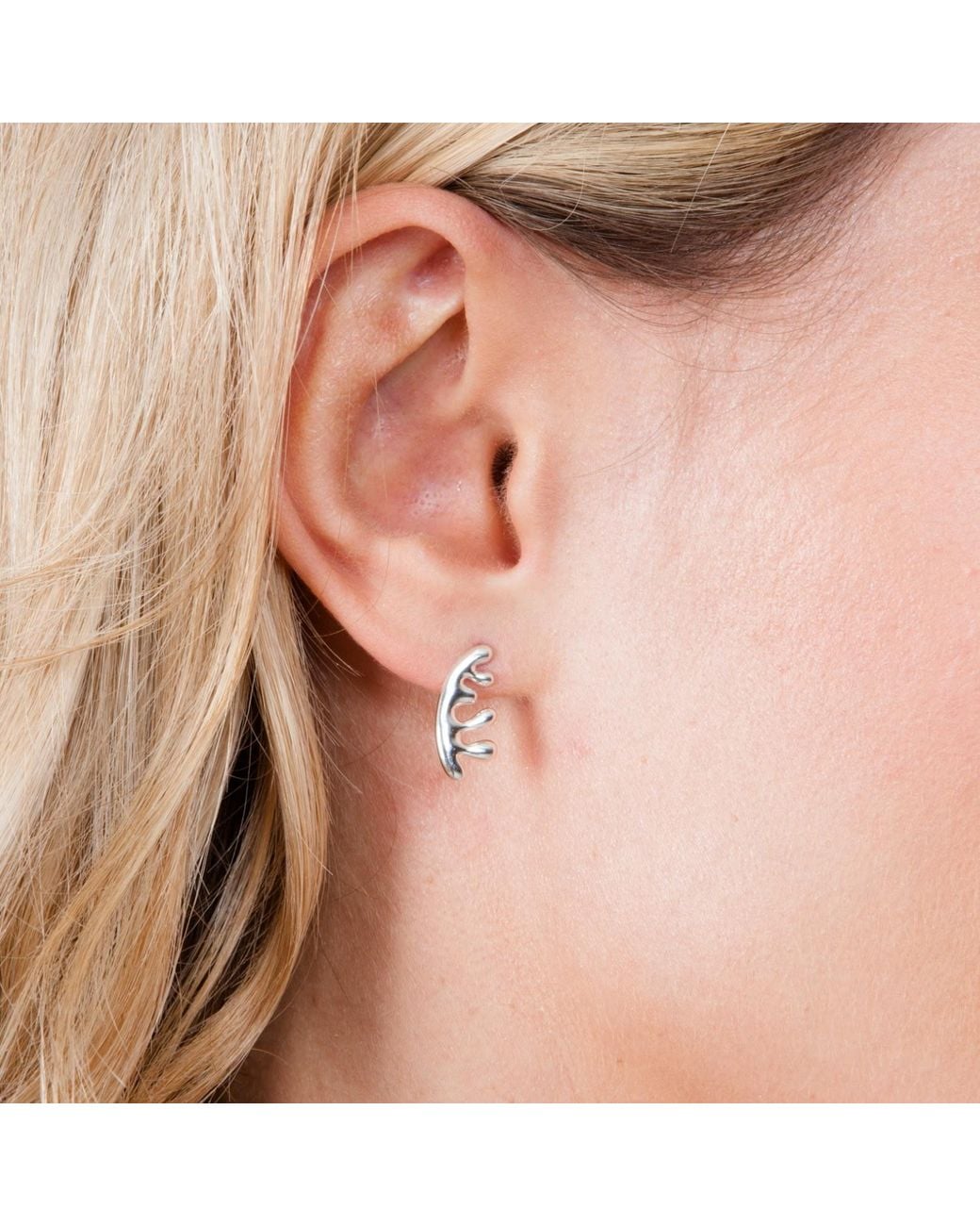 Lucy Quartermaine Metallic Wave Studs
