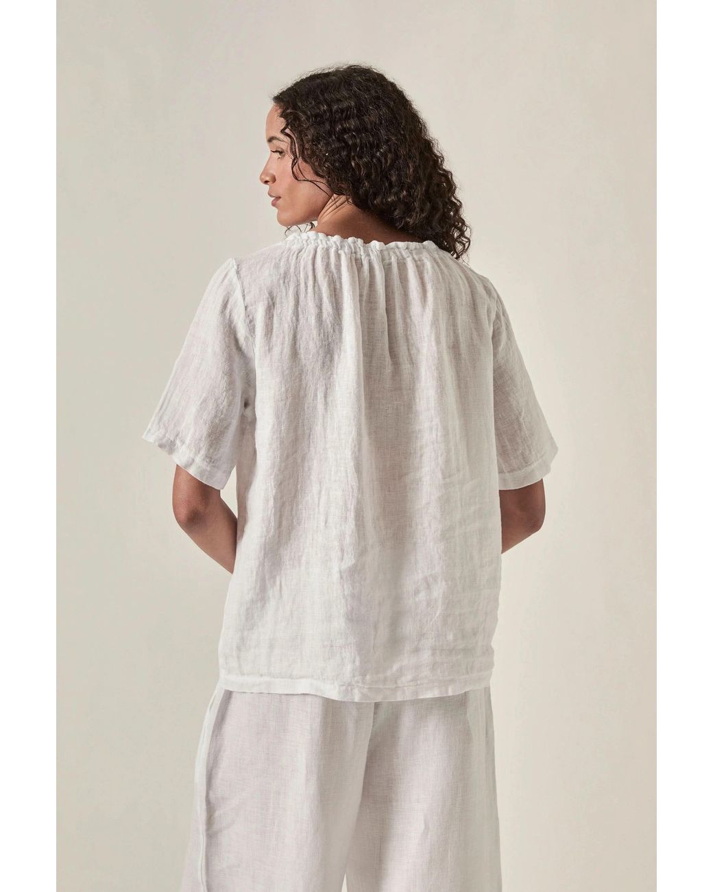 James Lakeland White Pure Linen Blouse