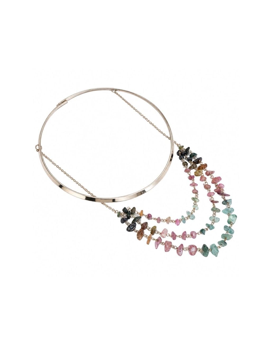 Rare Matters Jewelry Metallic Tourmaline Layered Necklace