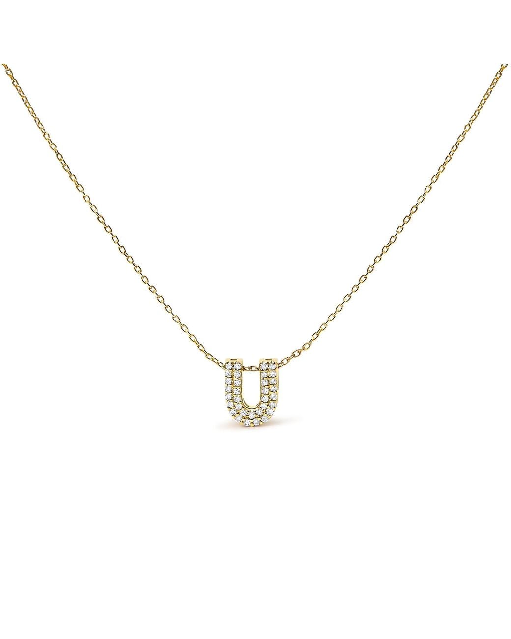Haus of Brilliance Metallic 10K Diamond Accent "A-Z" Initial Bubble Pendant Necklace