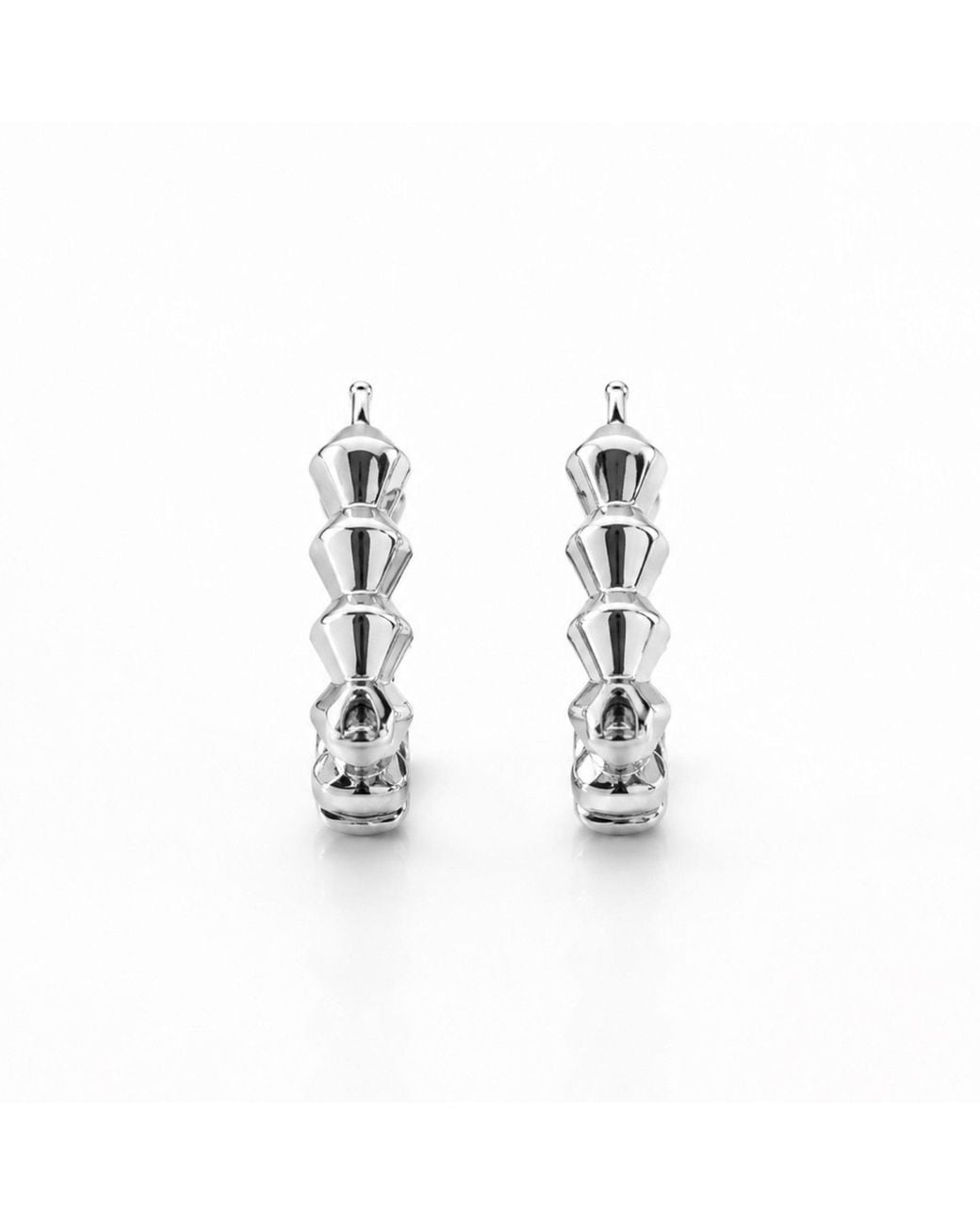 Nuvv Collection Metallic Modern Hoop Earrings