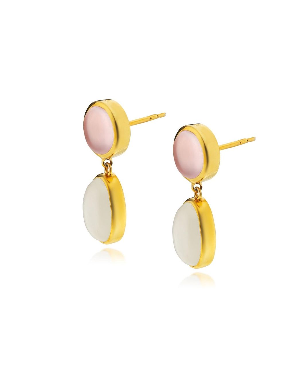Preeti Sandhu Metallic Rose Quartz & Moonstone Earrings