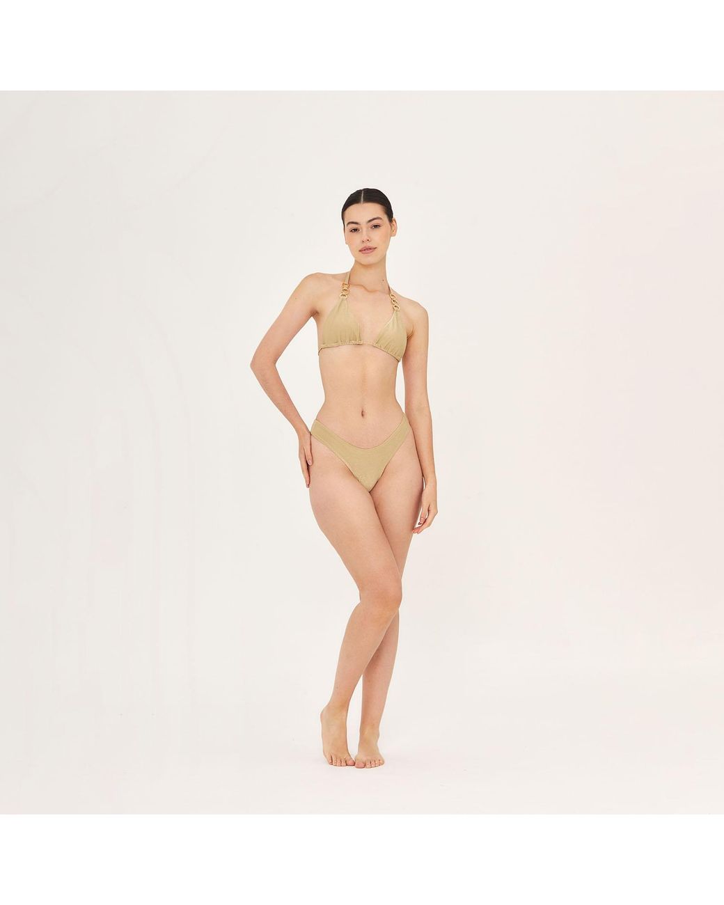 Aguaclara Metallic Doree Triangle Top
