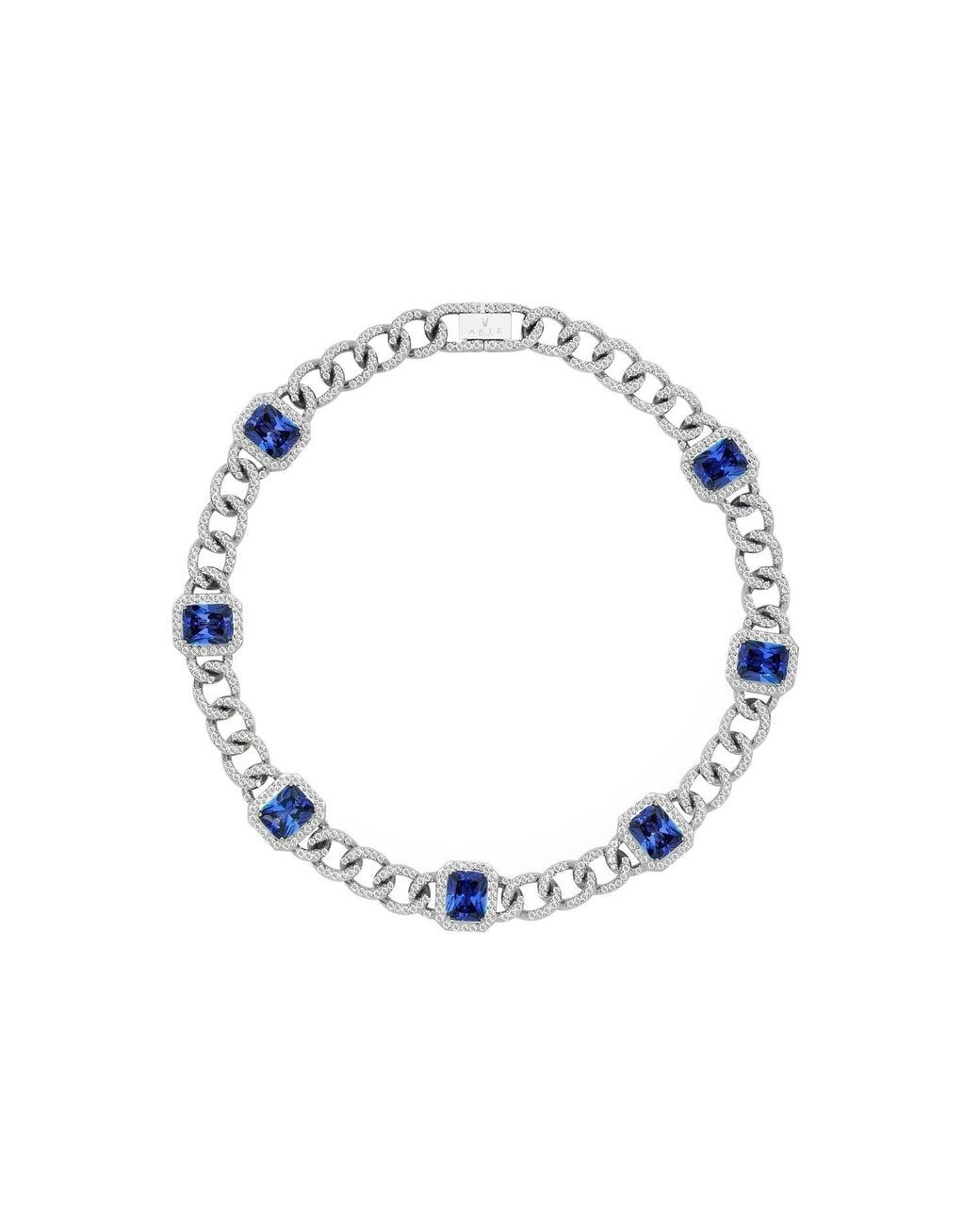 Arte Madrid Blue Pet It On Cuban Chain Necklace