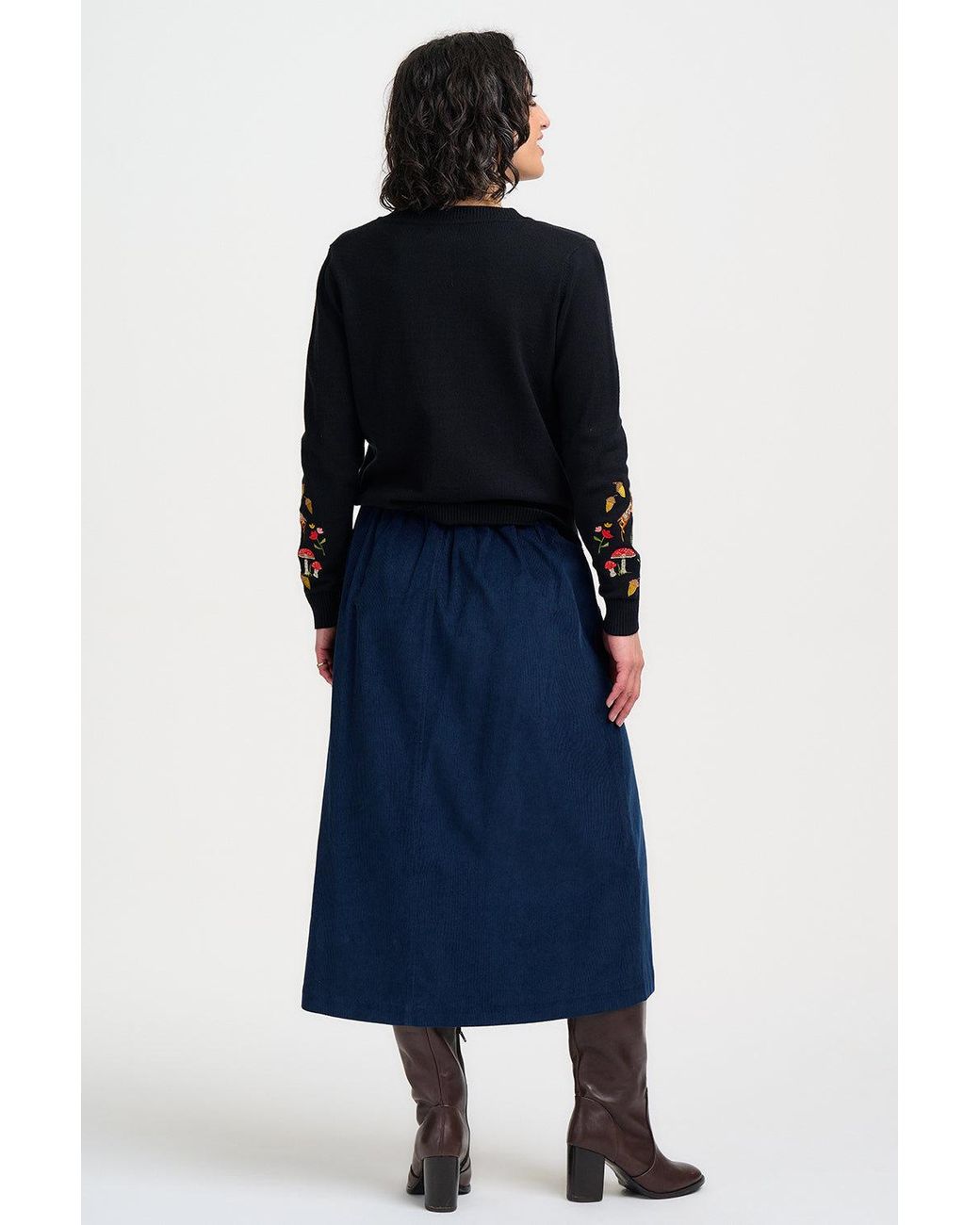 Sugarhill Black Kamila Cardigan Woodland Embroidery