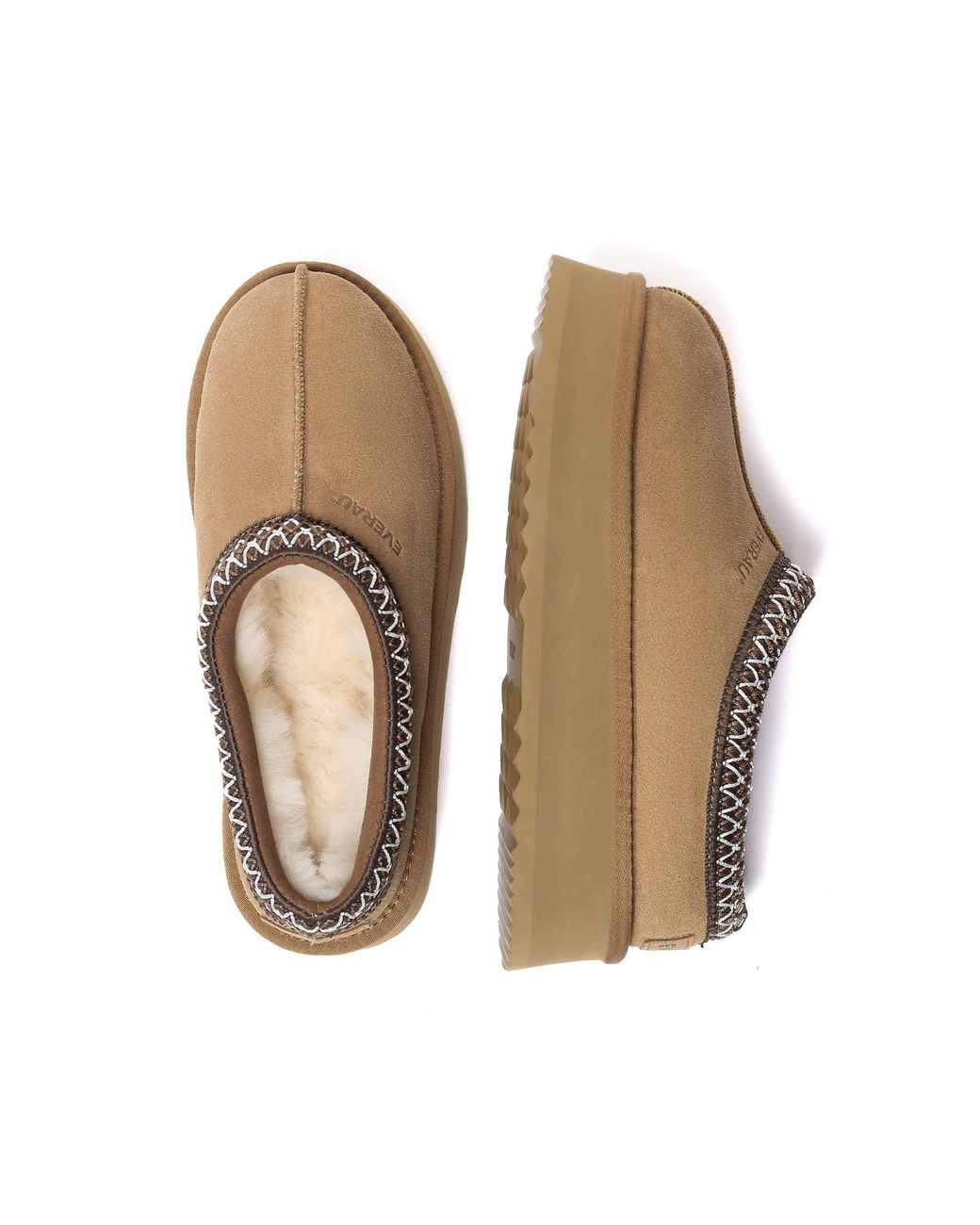 EverAu Australia Brown Wonga Leather Slippers