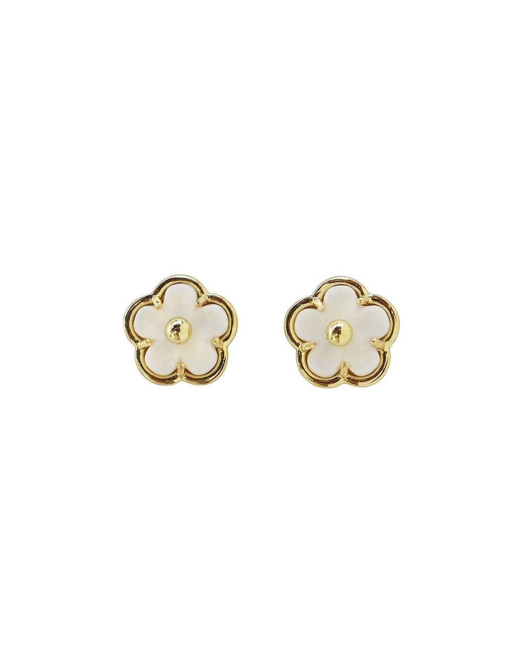 POPORCELAIN Metallic Mini Porcelain Daisy Stud Earrings