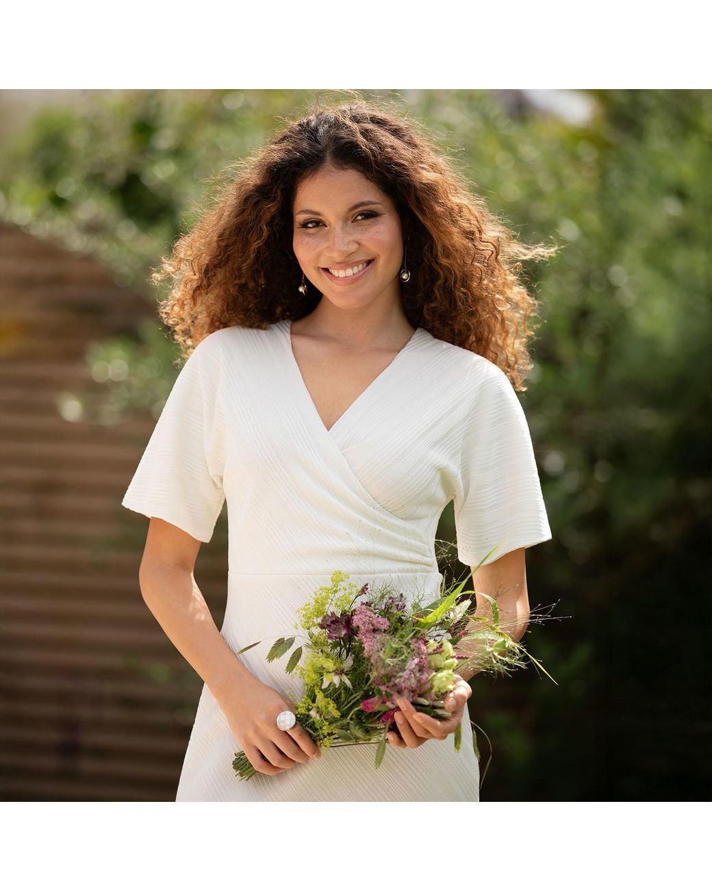 Alie Street London White Kayla Kimono Ribbed Dress