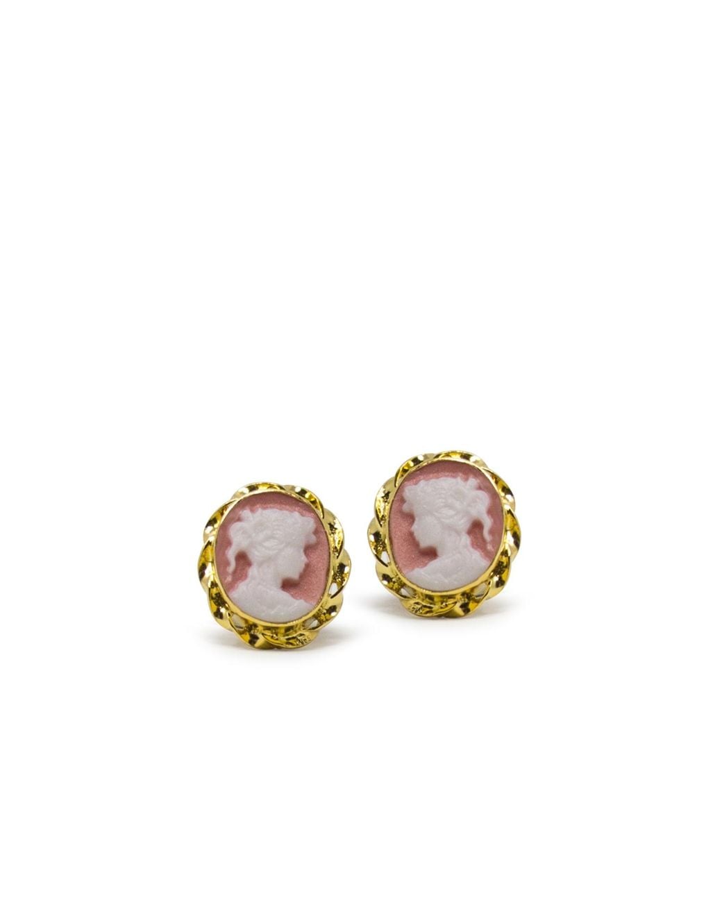 Vintouch Italy Multicolor Plated Mini Cameo Stud Earrings