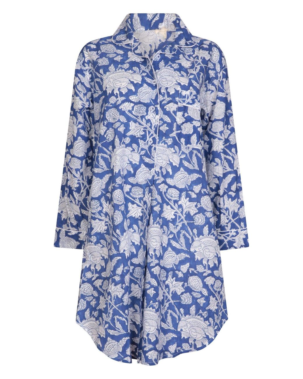 NoLoGo-chic Pink Hand Printed Nightshirt- Hibiscus