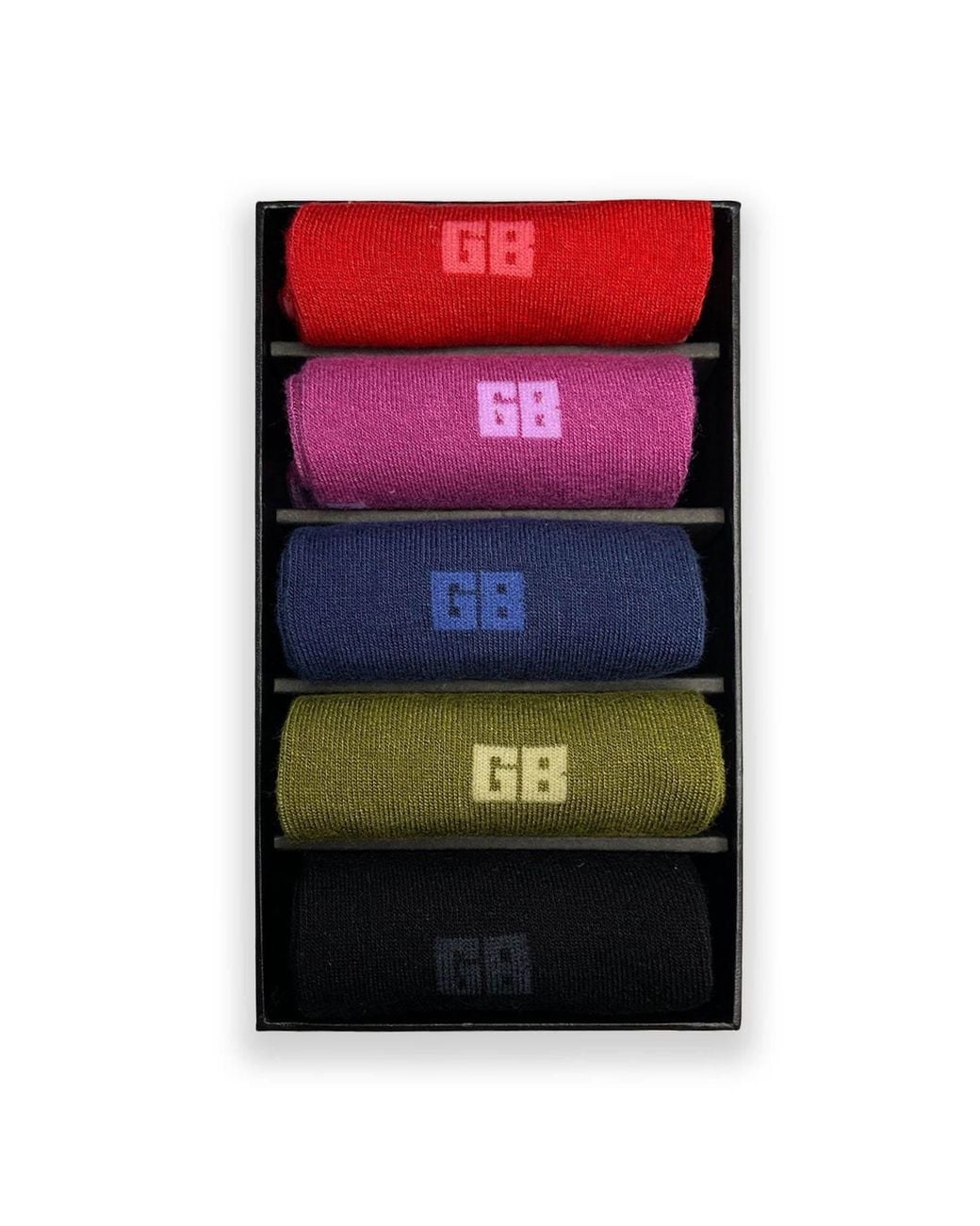 Gresham Blake Red Monogram Bamboo Sock Box Set for men