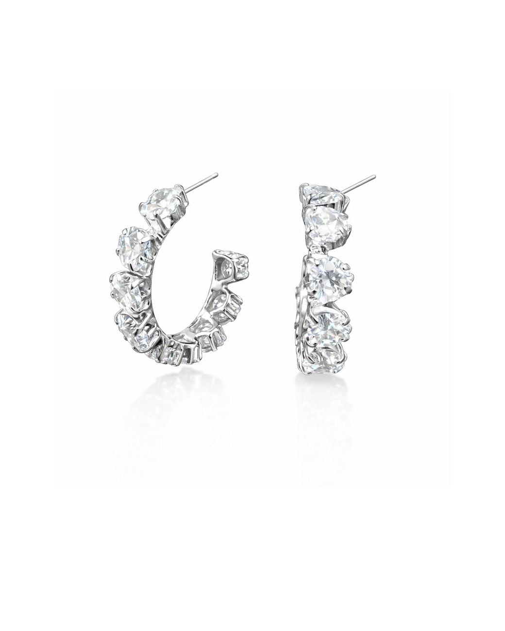 Maison De Gala Metallic Multi-Cut Crystal Hoop Earrings