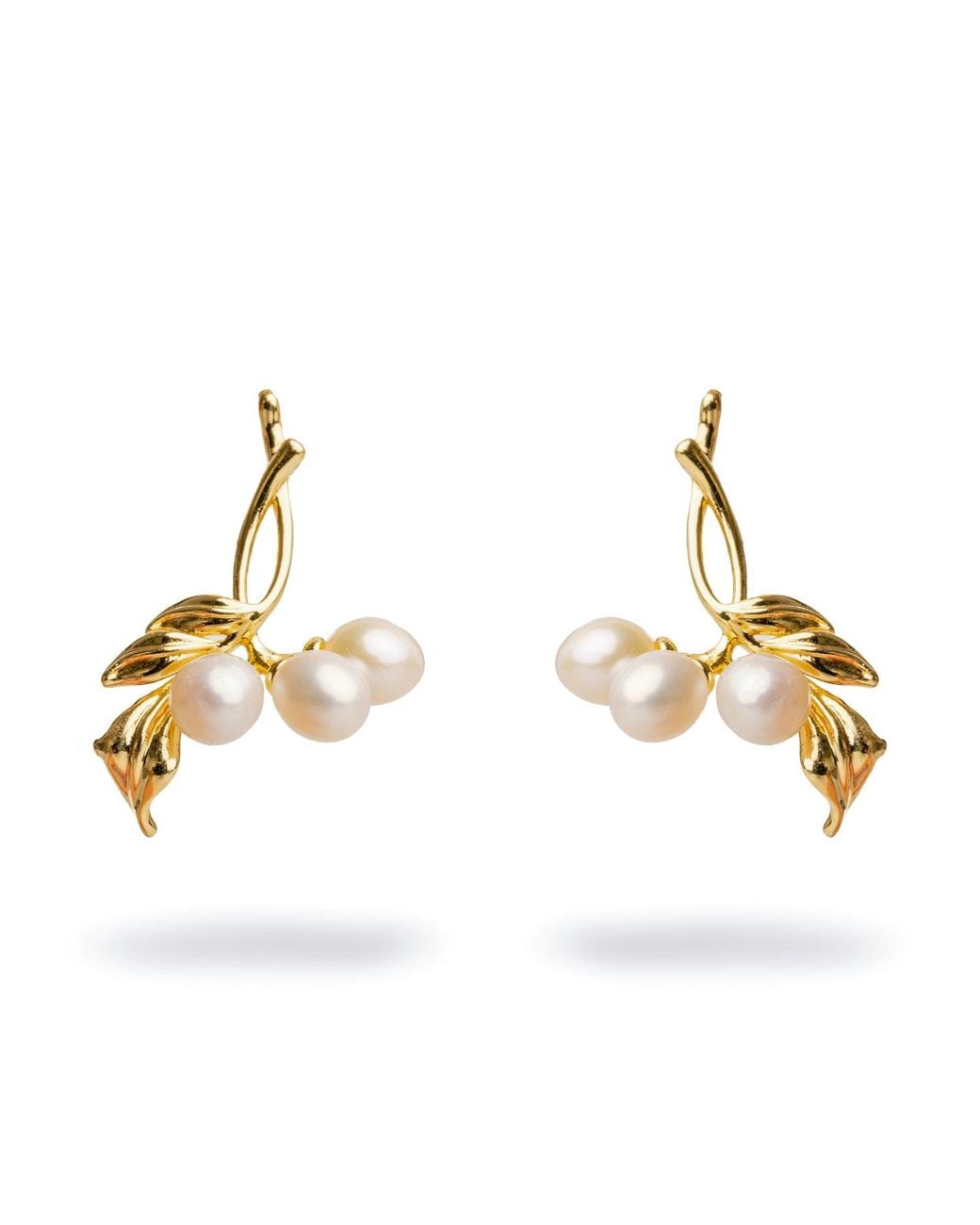 Ebru Jewelry Metallic Romantic Bridal Pearl Earrings