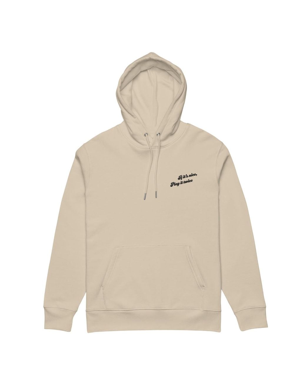 Anchor and Crew Natural Neutrals Desert Dust If It's Nice Play It Twice Disco! Organic Cotton Embroidered Heavyweight Hoodie