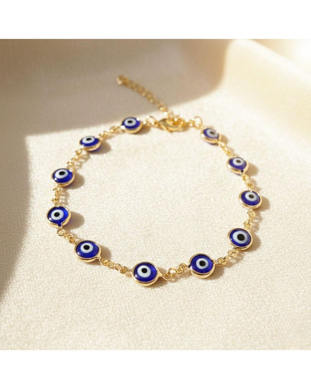 Sophelia Blue 18Ct Plated Evil Eye Charm Bracelet