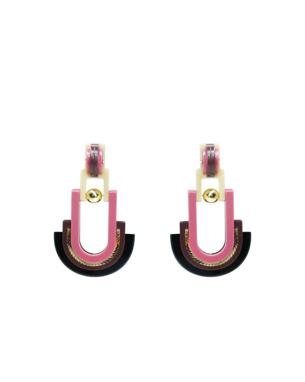 Gissa Bicalho Pink Handmade Earring Acrylic Craft Verner Antique Rose