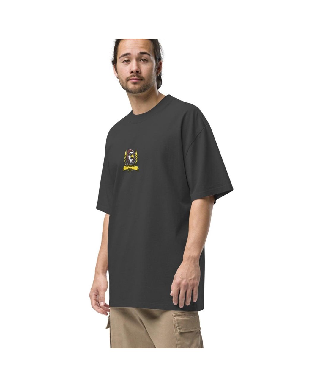Anchor and Crew Black Faded C. D. Aguila El Clasico Football Cotton Oversized T-Shirt
