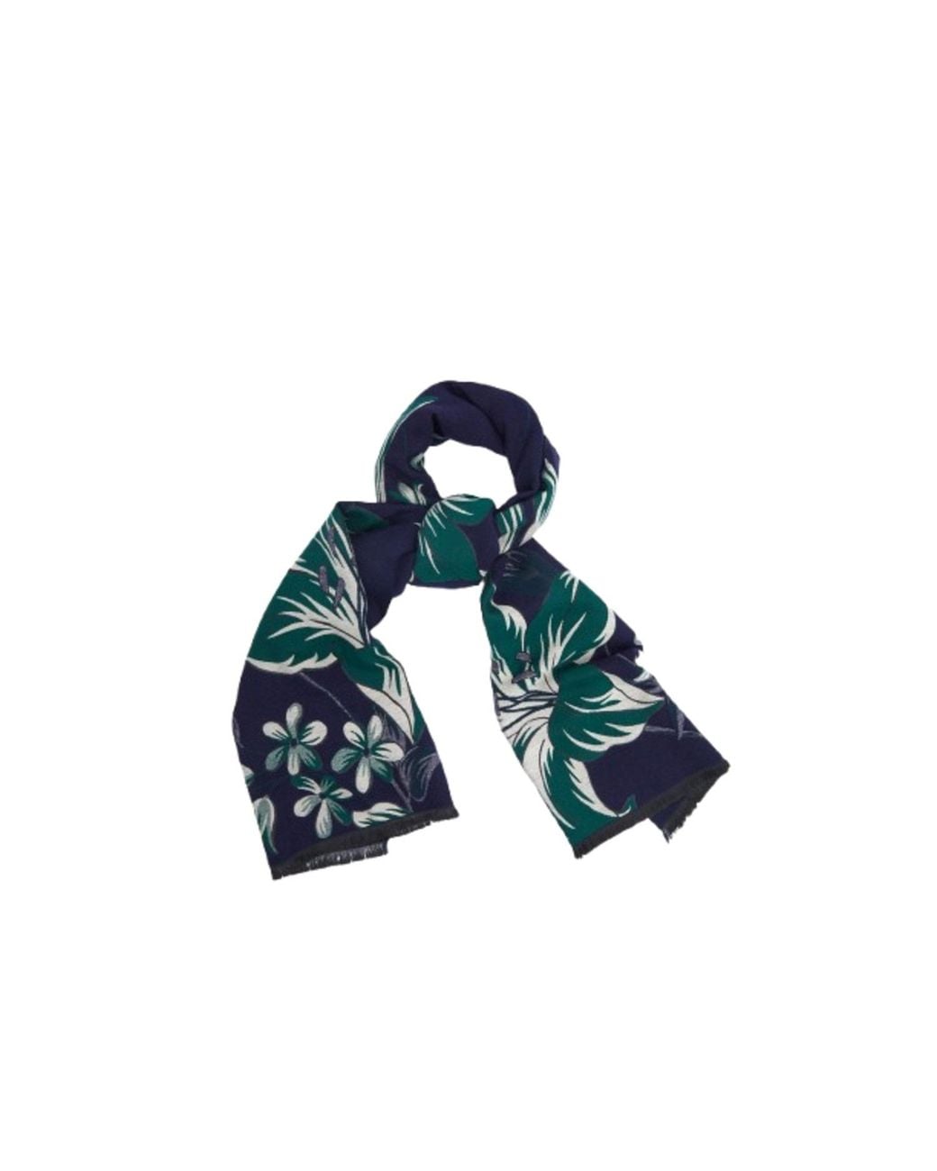 Saachi Blue Floral Reversible Lily Scarf