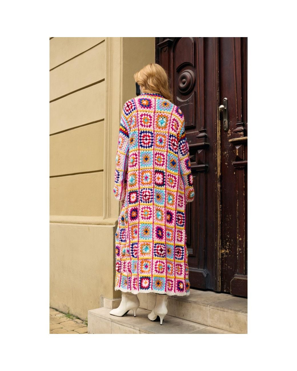 Saachi Crochet Multicolored Square Kimono