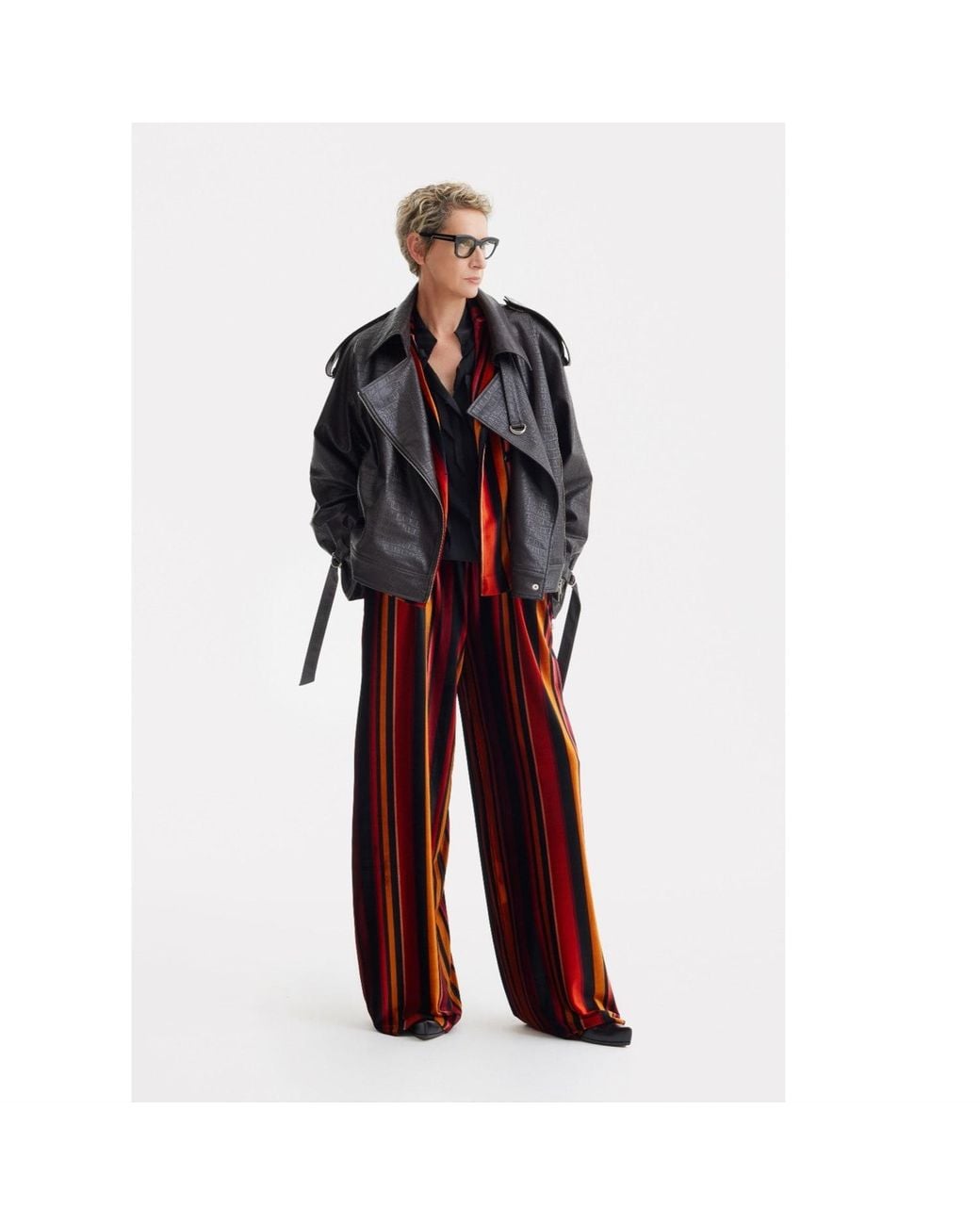 Julia Allert Red Retro Wide-Leg Trousers