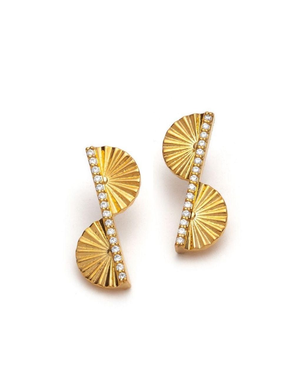 With Love Darling Metallic Fan Leaf Earrings