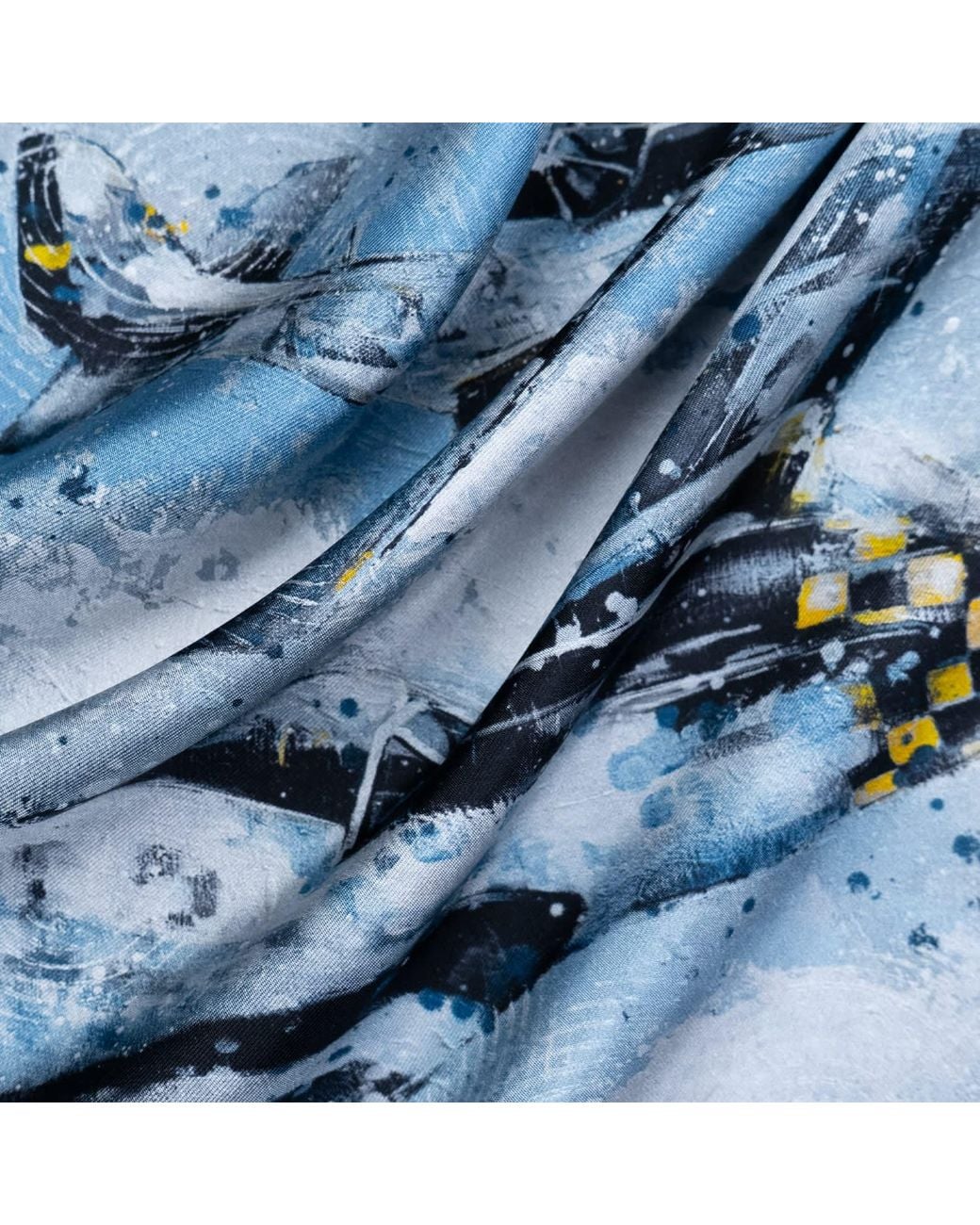 Otway & Orford Blue 'American Patrol' Fighter Aircraft Silk Pocket Square. Full-Size for men
