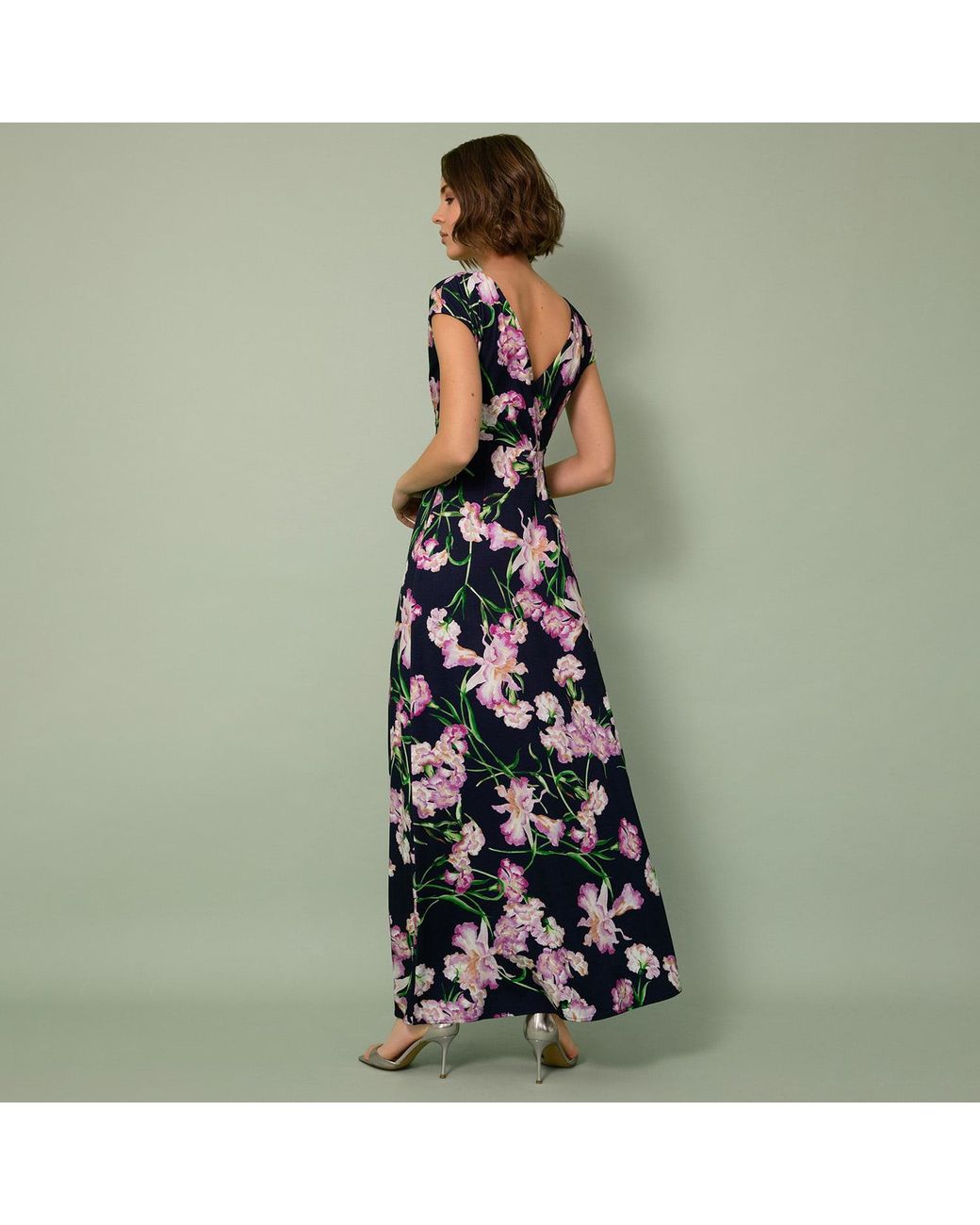 Alie Street London Blue Sophia Maxi Dress Petite Midnight Blossom