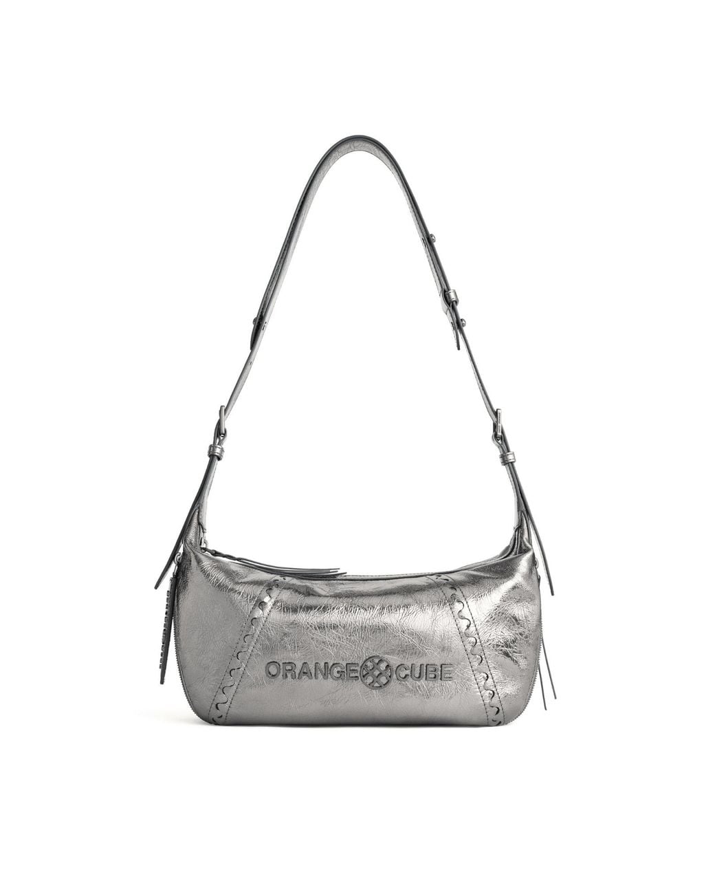 Orange Cube White Metropolitan Hobo Bag