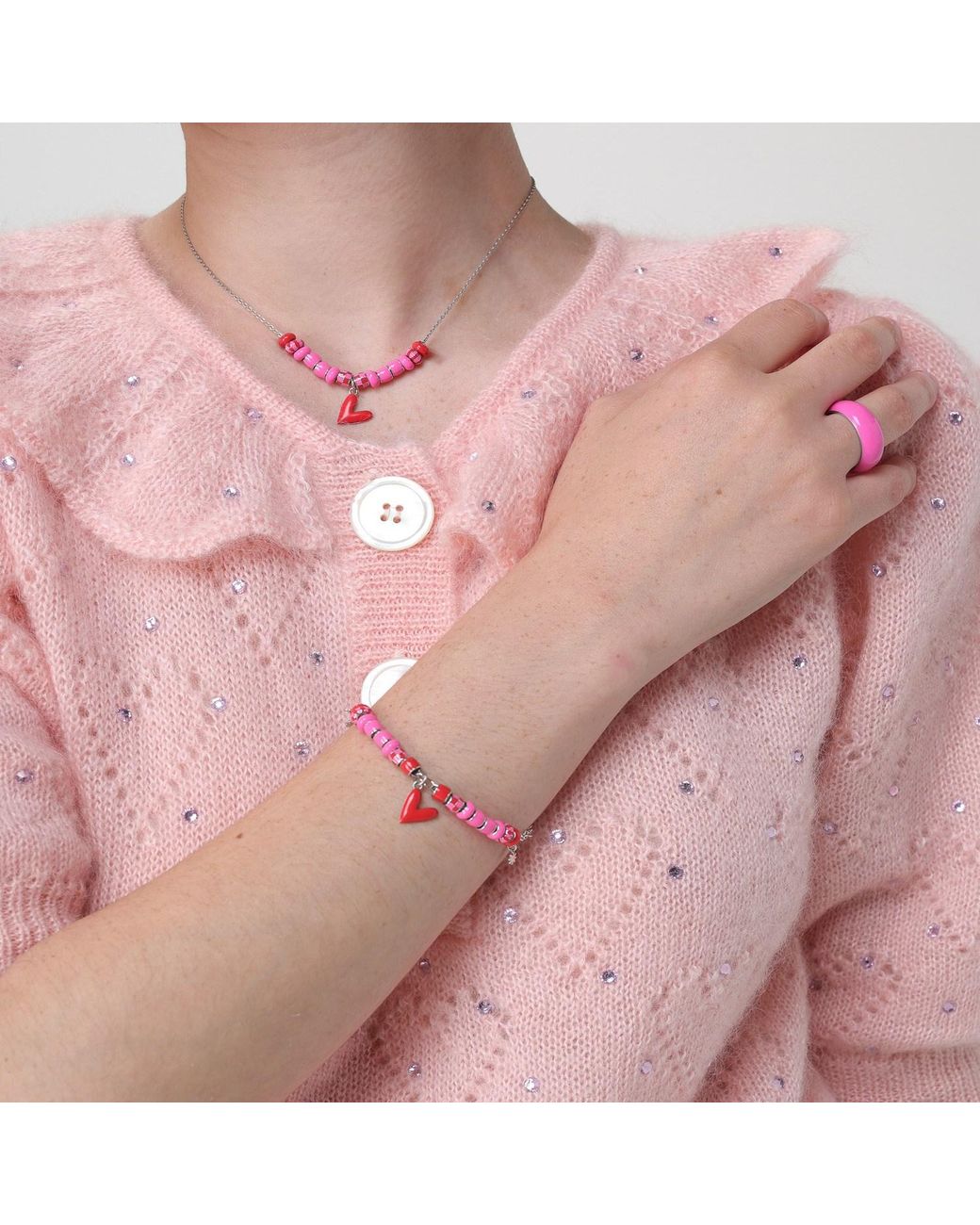 Pinnole Pink Thick Ring