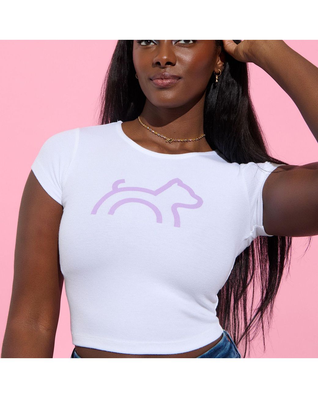 Cloud Haven White Rib Logo Tee