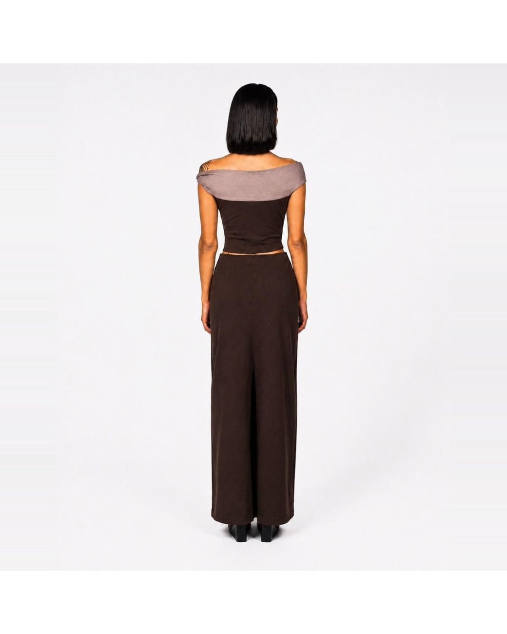 Elamins Brown Maxi Skirt Charcoal