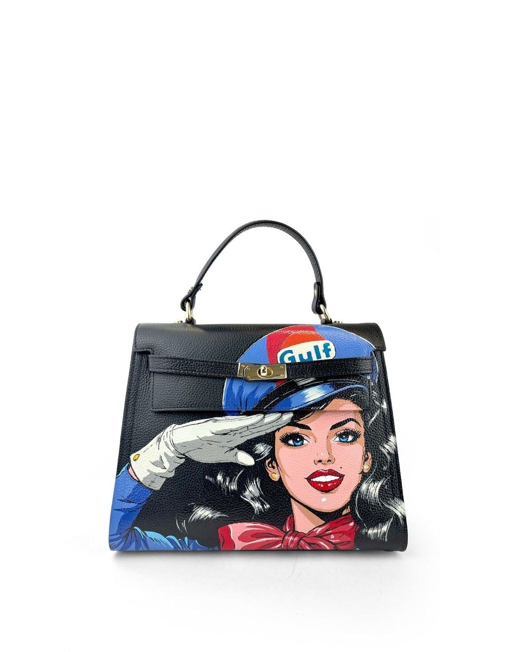 Maison Rubaiyat Blue Lulu Hand-Painted Leather Top Handle Bag – Gulf