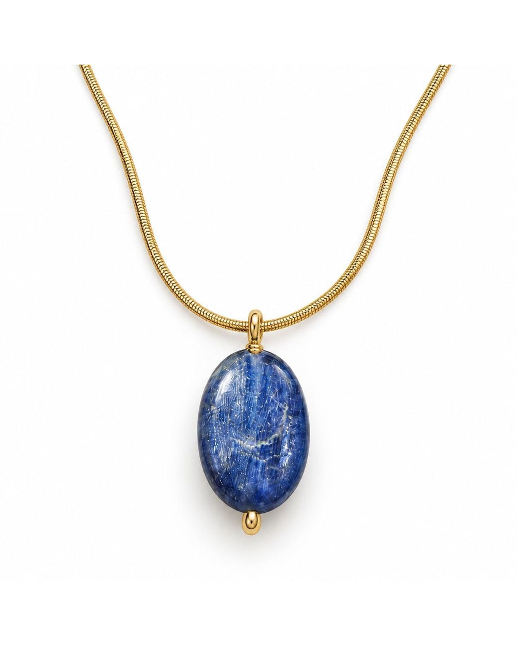 Saéa Blue Dainty Kyanite Pendant Necklace On-Filled Snake Chain
