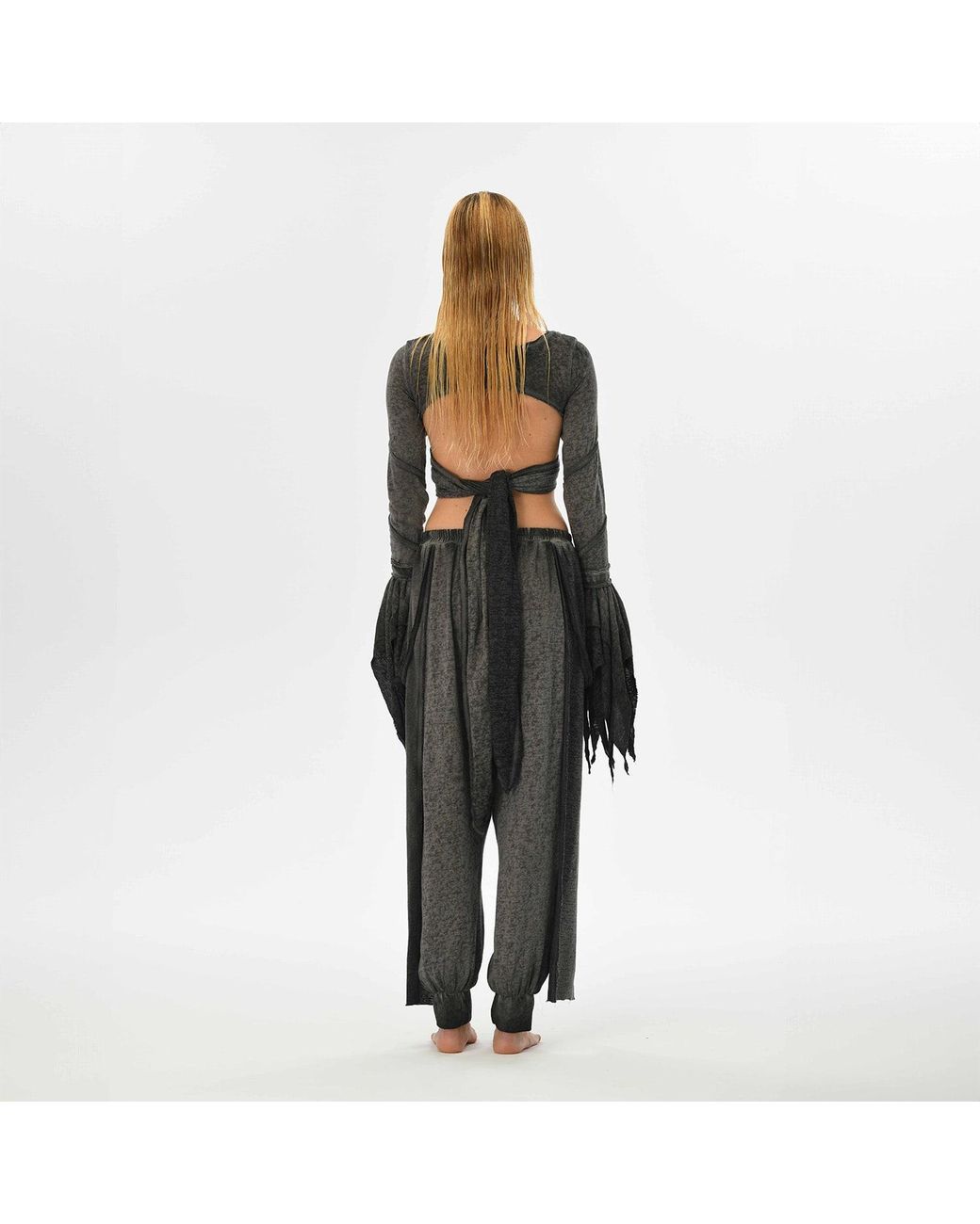 Zhenabia Gray Suhan Harem Pants Charcoal