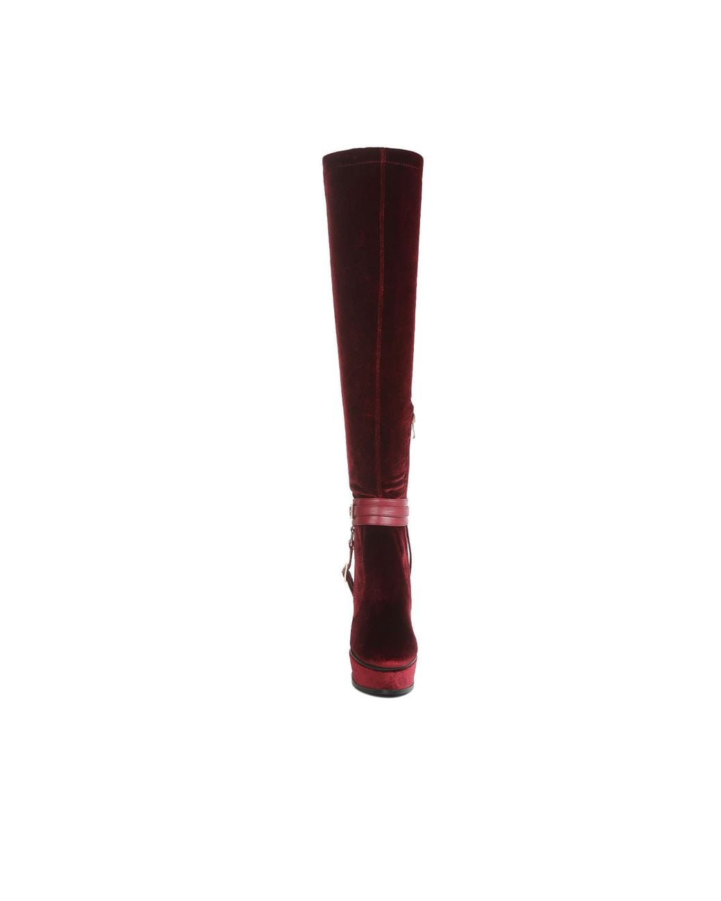 Rag & Co Red Bison High Platform Heeled Long Boots