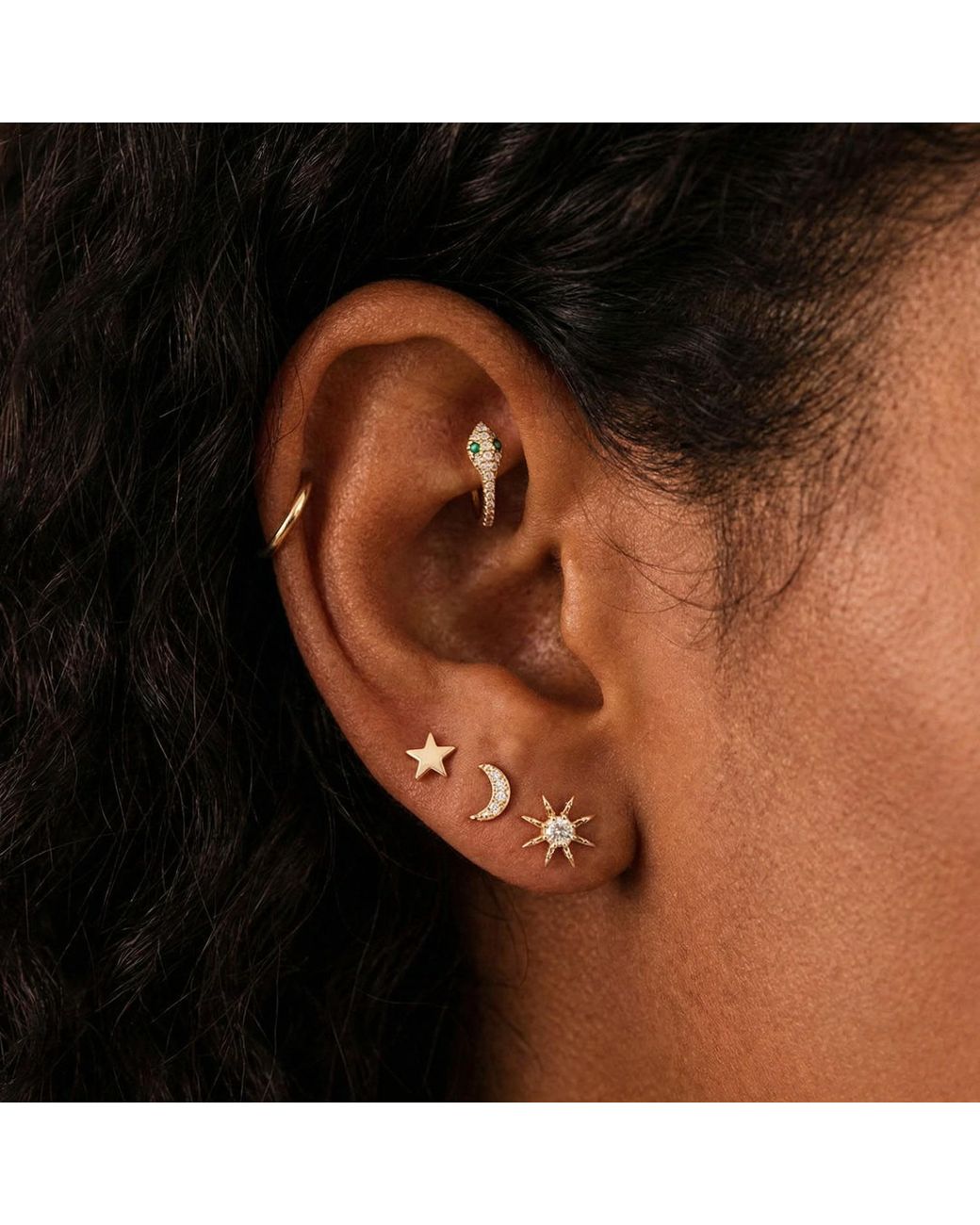 Melt'm Jewelry Metallic Sun Flat Back Earrings Solid With Cz
