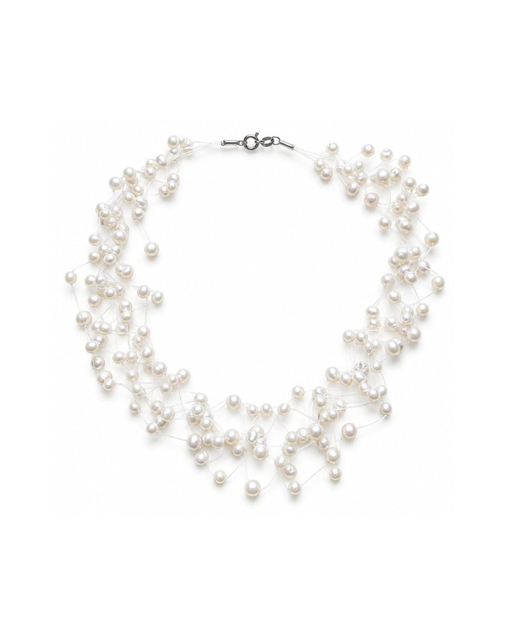 Lalinde Metallic Floating Pearls Necklace