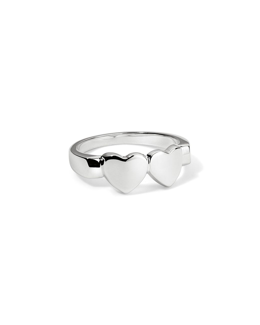 Déclarer White Og Double Heart Ring