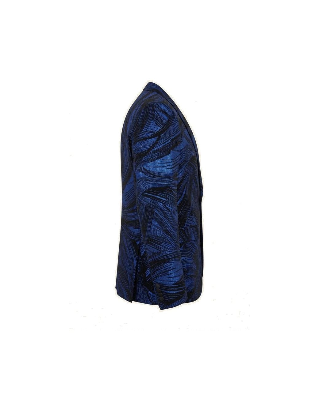 Ron Tomson Blue Cascading Peak Lapel Tuxedo Jacket for men