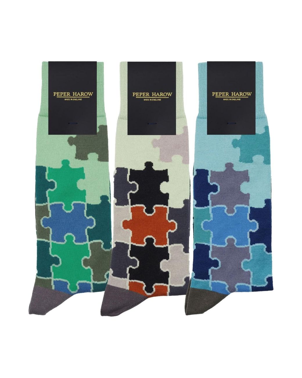Peper Harow - Made in England Green Socks Bundle – Jigsaw for men