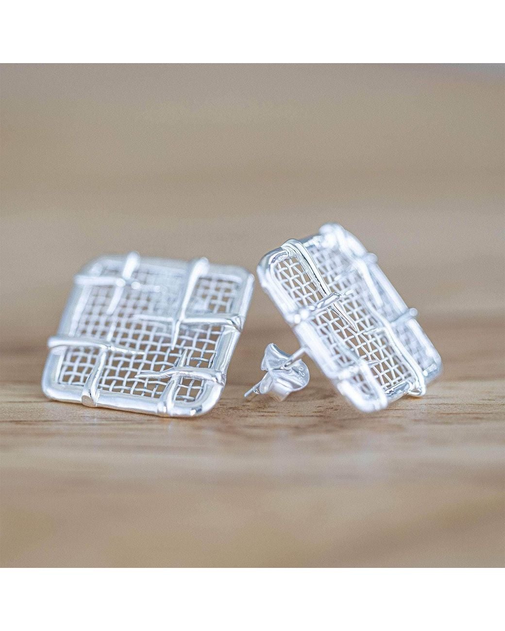 German Kabirski Metallic Resh Lightweight And Titanium Mesh Earrings