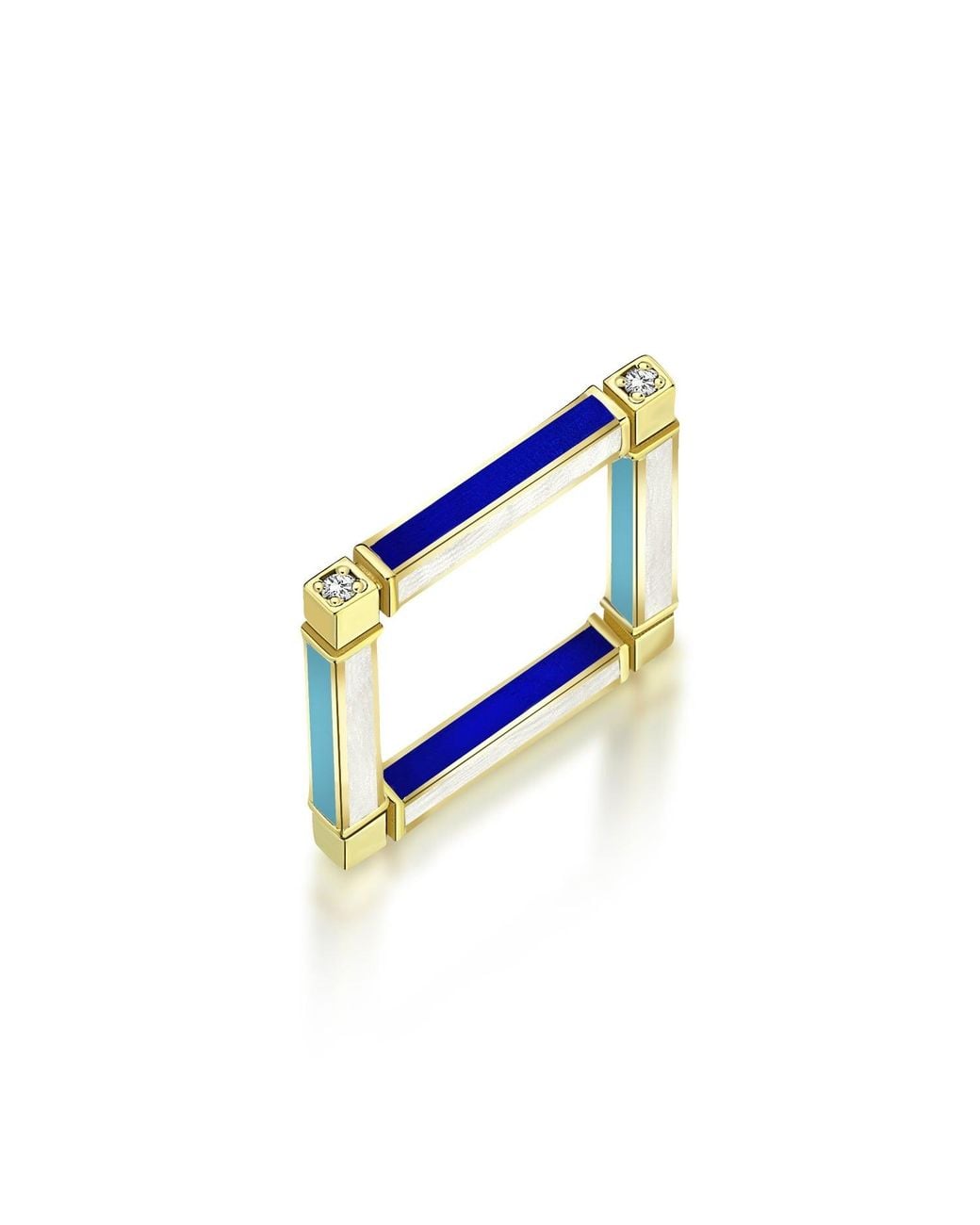 C|Nd|N by Candan Balto Blue Megaron Square & Enamel Ring