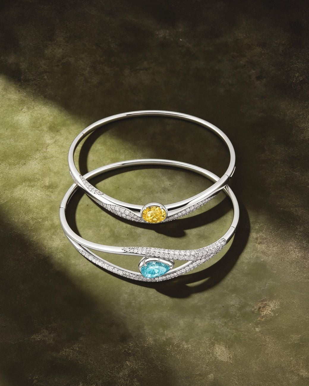 Arte Madrid Blue Sierra Pavé Contour Bangle