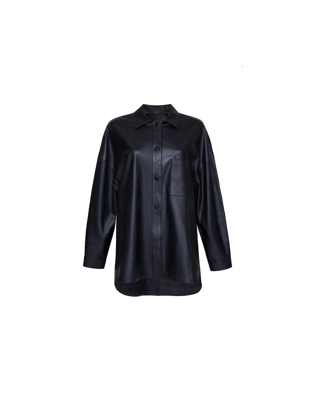 Audrey Vallens Blue Phoenix Oversize Leather Shirt
