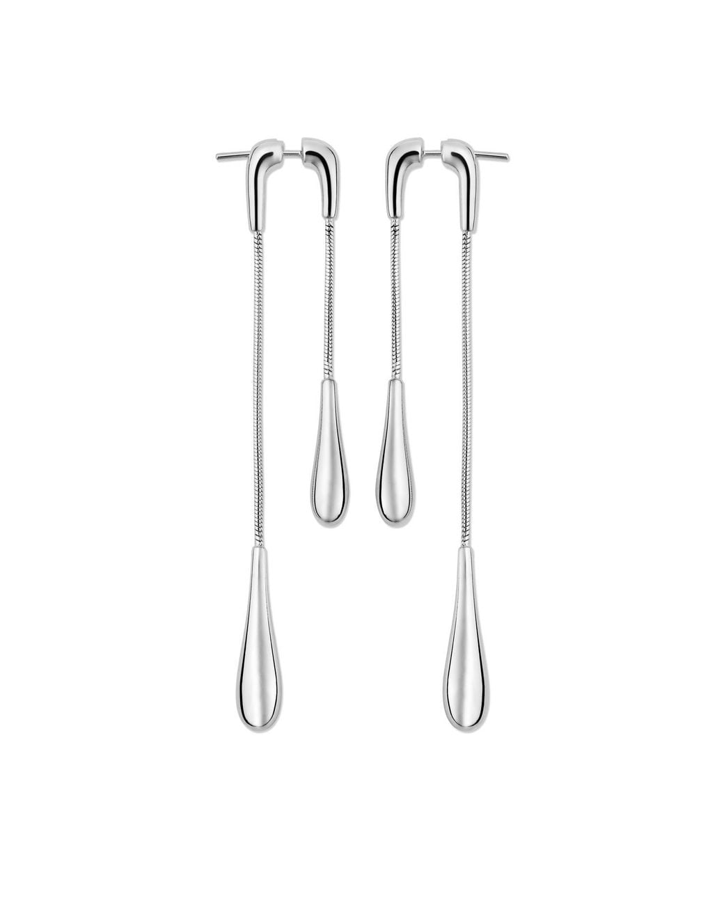 Lucy Quartermaine White Sterling Double Drop Earrings Front And Back